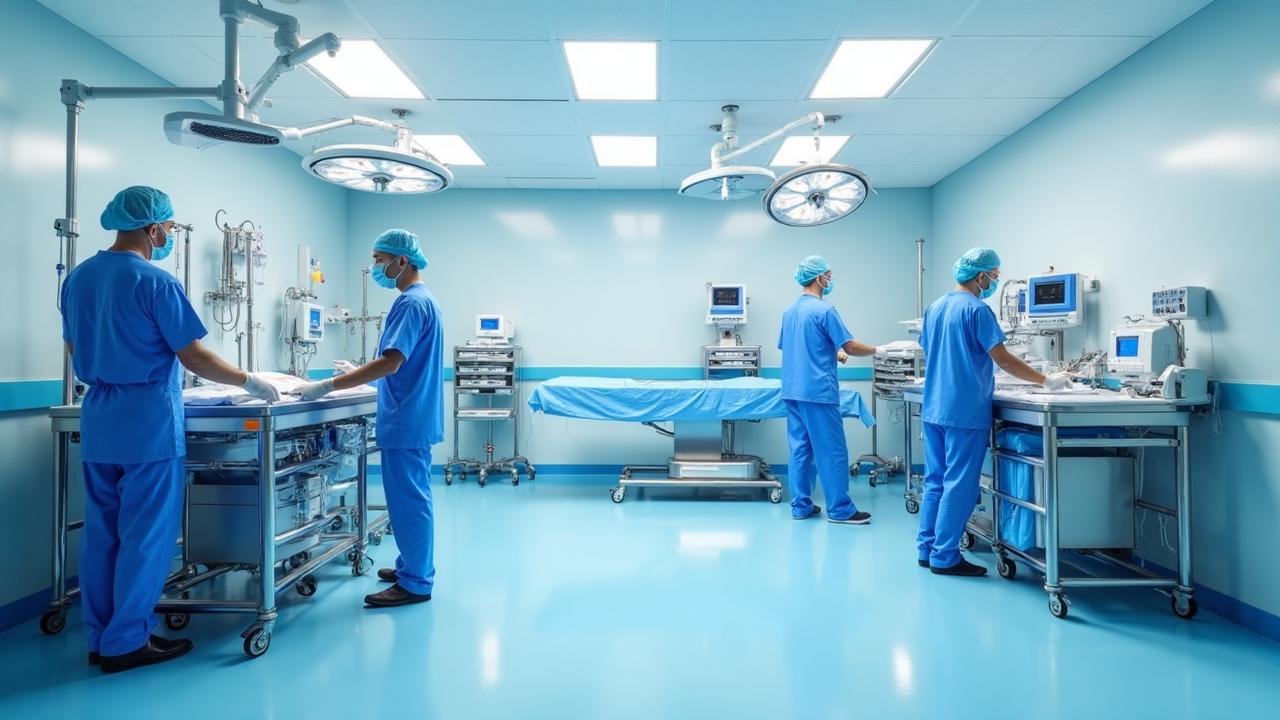 Modern operating room with medical equipment